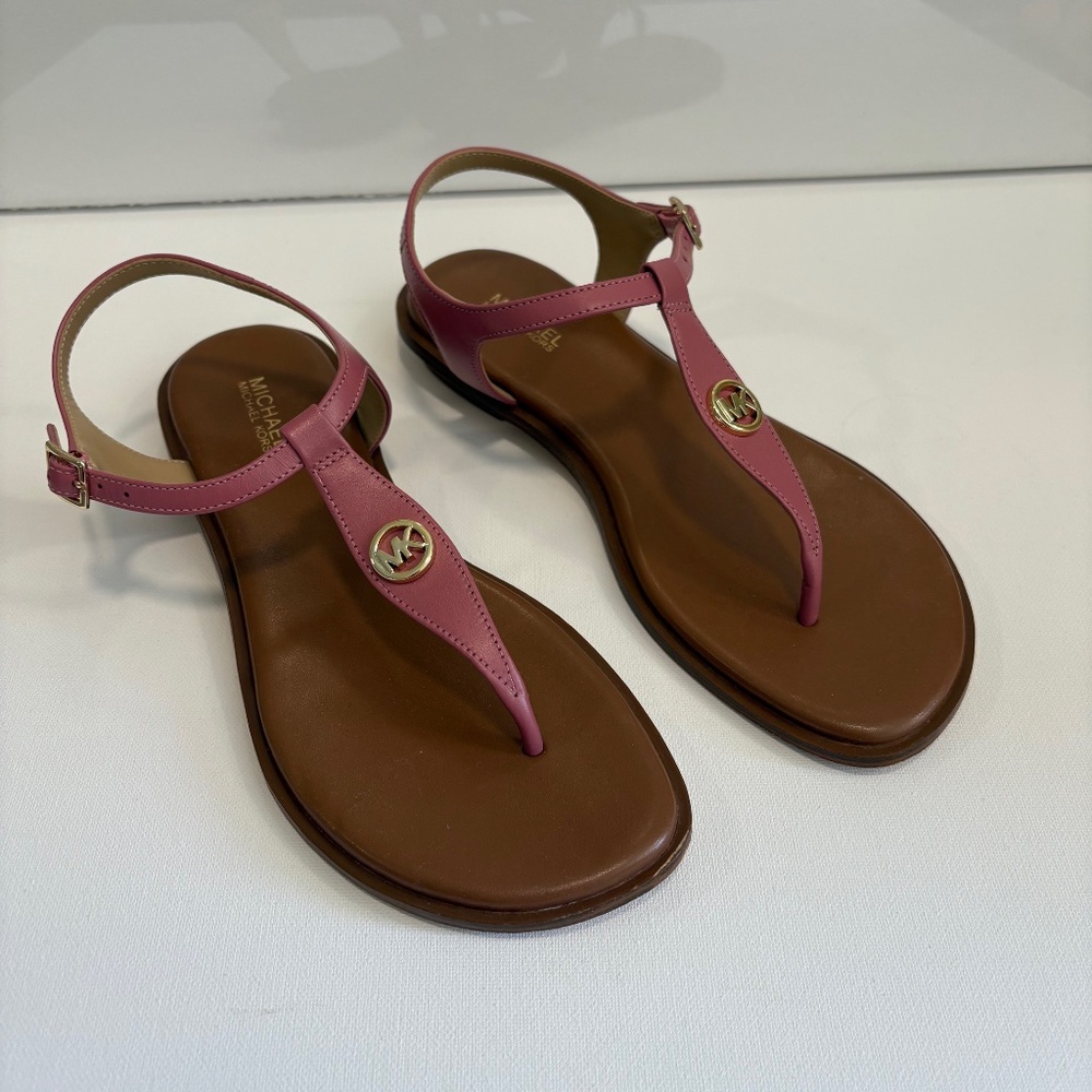 MICHAEL KORS Mallory Thong Women's Flats Adjustable Ankle Strap Thong Sandals